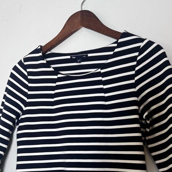 Gap Shift Dress in Ponte Navy Blue and White Striped - Picture 6 of 6